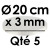 5 Cartons à Entremets | Argent - Rond 3 mm / 20 cm Ø