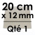1 Carton à Entremets | Argent - Carré 12 mm / 20 cm Côté