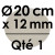 1 Carton à Entremets | Argent - Rond 12 mm / 20 cm Ø