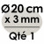 1 Carton à Entremets | Argent - Rond 3 mm / 20 cm Ø