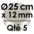 5 Cartons à Entremets | Argent - Rond 12 mm / 25 cm Ø