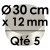 5 Cartons à Entremets | Argent - Rond 12 mm / 30 cm Ø