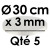 5 Cartons à Entremets | Argent - Rond 3 mm / 30 cm Ø