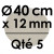 5 Cartons à Entremets | Argent - Rond 12 mm / 40 cm Ø
