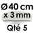 5 Cartons à Entremets | Argent - Rond 3 mm / 40 cm Ø