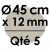 5 Cartons à Entremets | Argent - Rond 12 mm / 45 cm Ø