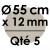 5 Cartons à Entremets | Argent - Rond 12 mm / 55 cm Ø