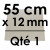 1 Carton à Entremets | Argent - Carré 12 mm / 55 cm Côté