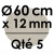 5 Cartons à Entremets | Argent - Rond 12 mm / 60 cm Ø