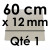 1 Carton à Entremets | Argent - Carré 12 mm / 60 cm Côté