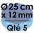 5 Cartons à Entremets | Bleu Roi - Rond 12 mm / 25 cm Ø