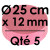 5 Cartons à Entremets | Rose Cerise - Rond 12 mm / 25 cm Ø