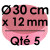 5 Cartons à Entremets | Rose Cerise - Rond 12 mm / 30 cm Ø