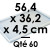 60 CADRES Ganaches, Mousses et Inserts | Dim. Int. 56,4 x 36,2 cm - Haut. 4,5 cm