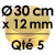 5 Cartons à Entremets | Or - Rond 12 mm / 30 cm Ø