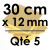 5 Cartons à Entremets | Or - Carré 12 mm / 30 cm Côté