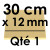 1 Carton à Entremets | Or - Carré 12 mm / 30 cm Côté