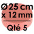 5 Cartons à Entremets | Rouge - Rond 12 mm / 25 cm Ø