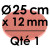 1 Carton à Entremets | Rouge - Rond 12 mm / 25 cm Ø