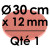 1 Carton à Entremets | Rouge - Rond 12 mm / 30 cm Ø