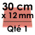 1 Carton à Entremets | Rouge - Carré 12 mm / 30 cm Côté