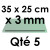 5 Cartons à Entremets | Vert - Rectangulaire 3 mm / 35 x 25 cm