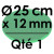 1 Carton à Entremets | Vert - Rond 12 mm / 25 cm Ø