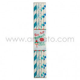 Pailles Fantaisie Turquoise et Bleu - Conditionnement