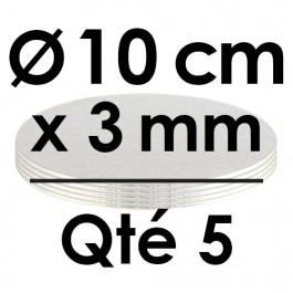 5 Cartons à Entremets Rond Argent Ø10 cm - 3mm