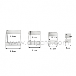 Carrés, Jeu de 4 Tailles - en Fer Blanc