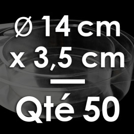 50 Moules à Entremets thermoformés | ROND - Ø 14 cm x Prof. 3,5 cm