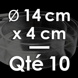 10 Moules à Entremets thermoformés | ROND - Ø 14 cm x Prof. 4 cm