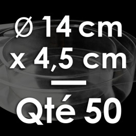 50 Moules à Entremets thermoformés | ROND - Ø 14 cm x Prof. 4,5 cm