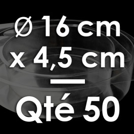 50 Moules à Entremets thermoformés | ROND - Ø 16 cm x Prof. 4,5 cm