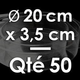 50 Moules à Entremets thermoformés | ROND - Ø 20 cm x Prof. 3,5 cm
