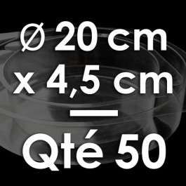 50 Moules à Entremets thermoformés | ROND - Ø 20 cm x Prof. 4,5 cm
