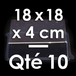 10 Moules à Entremets thermoformés | CARRE - 18 cm x Prof. 4 cm