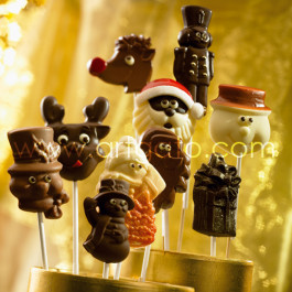 Moule Sucettes Chocolat, Têtes de Père Noël
