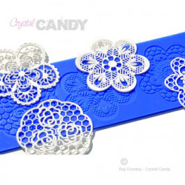 Tapis en Silicone Dentelles Crystal Candy®, Fleurs Cupcakes