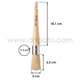 Pinceau Pâtissier Soie Naturelle Ateco® | Rond - Ø 30 mm - Dimensions