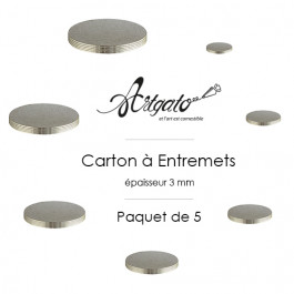 5 Cartons à Entremets - Argent - Ronds 3 mm