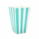 6 Boîtes à Popcorn | Rayées Bleu Turquoise et Blanc 