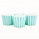 6 Darioles en Carton (Party Cups) | Rayées Turquoise et Blanc 