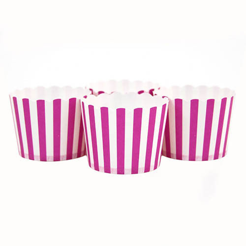 6 Party Candy Cups Striped Fuchsia Artgato