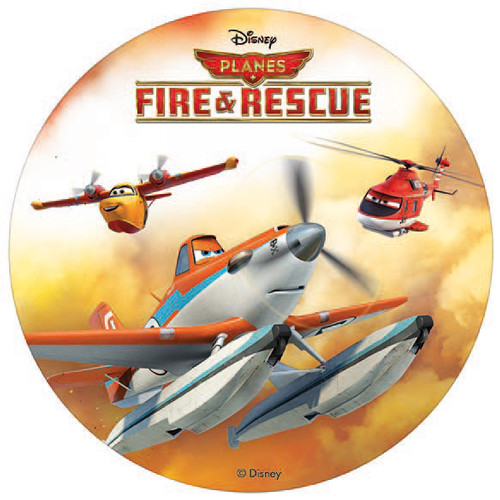 DISNEY PLANES PARTY EDIBLE ROUND BIRTHDAY CAKE TOPPER DECORATION DUSTY PLANES