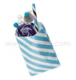 12 Party Favour Bags | Striped Blue