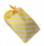 12 Party Favour Bags | Striped Yellow