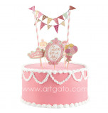 Cake Decorating Set | Queen for a Day - 5 Cake Toppers and mini Flag Bunting