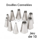 10-Piece Pastry Tip/Tubes | Star Ø 4 à 18 mm