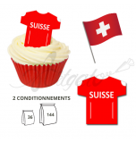 Wafer Toppers | Football T-Shirts 43 x 45 mm - Team Switzerland